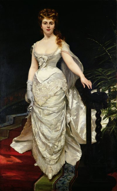 Portret van Mademoiselle X, 1873 door Charles Emile Auguste Carolus Duran